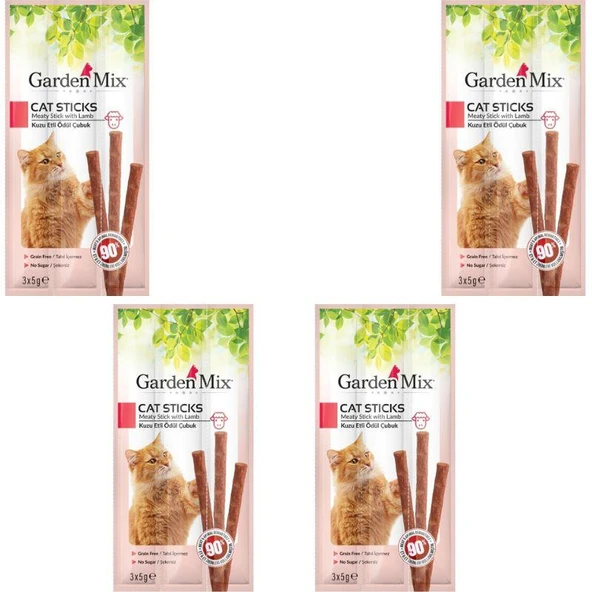 Gardenmix Kuzu Etli Kedi Stick Ödül 3*5 Gr X 4 Adet ürün görseli 1