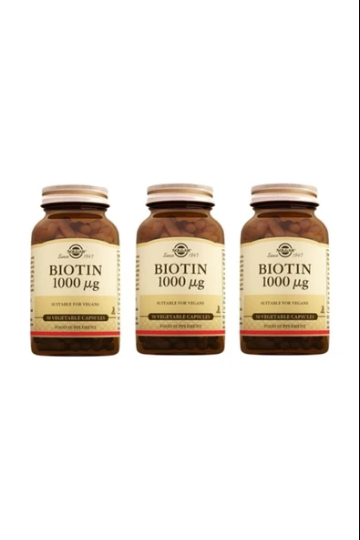 Solgar Biotin 1000 Mcg 50 Kapsül 3 Adet ürün görseli 1