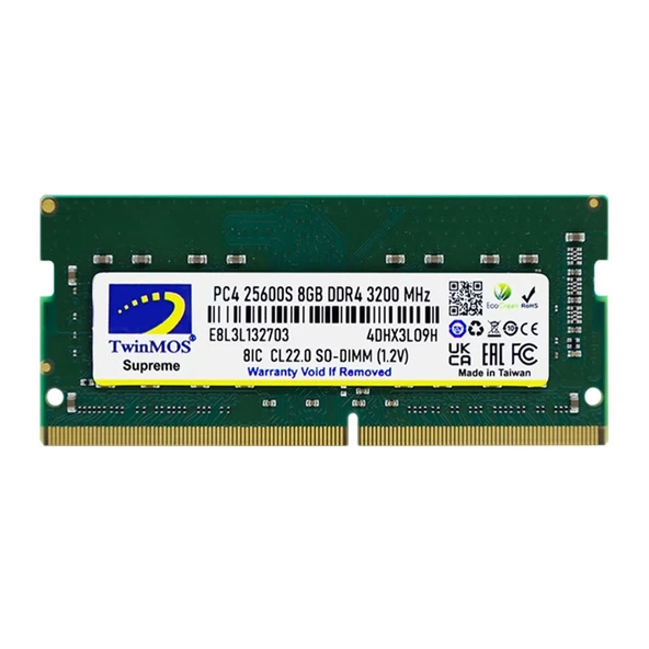 TwinMOS 8GB DDR4 3200MHz (MDD48GB3200N) (NB) ürün görseli 1