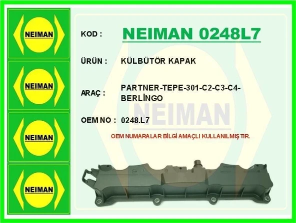 NEIMAN KÜLBÜTÖR KAPAK PARTNER-TEPE-301-C2-C3-C4-BERLİNGO ürün görseli 1