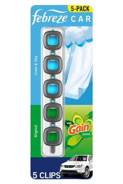 Febreze Araba Kokusu Linen & Sky + Gain Original Çeşit Paketi 5li Paket ürün görseli 1