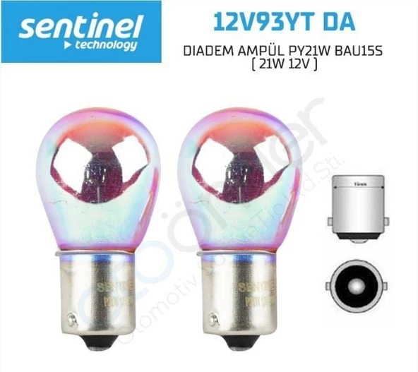 SENTINEL 93 TEK DUY YAKIN AMBER DIADEM AMPUL PY21W BAU15S- (21W 12V) ürün görseli 1