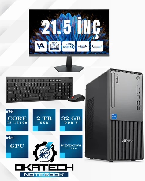 THİNKCENTRE NEO 50T G5 12UB000BTR CORE I5 13400-32 GB DDR5 RAM - 2 TB WİNDOWS 11 PRO+ 21,5'' MONİTÖR HEDİYELİ 12UB000BTROKA06 ürün görseli 1