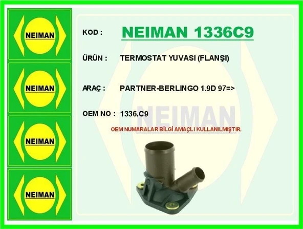 NEIMAN TERMOSTAT YUVASI (FLANŞI) PARTNER-BERLINGO 1.9D 97=> ürün görseli 1