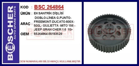 NEIMAN EKSANTRİK DİŞLİSİ DOBLO-LİNEA G.PUNTO- FREEMONT-DUCATO-500X- 500L- GIULIETTA -MITO 156 ürün görseli 1