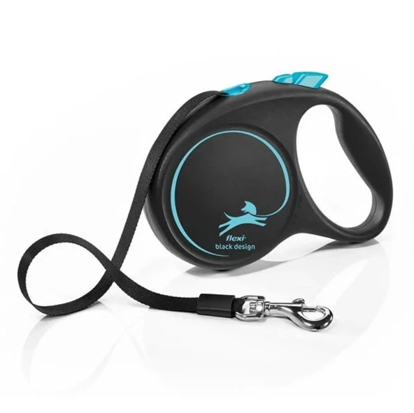 Flexi Black Design Otomatik Mavi Şerit Köpek Gezdirme Tasması Small 5 Metre ürün görseli 1