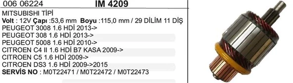REMARK KOLLEKTOR 11DİŞ MITSUBİSHİ PEUGEOT 3008/CITROEN C4/C5 ürün görseli 1