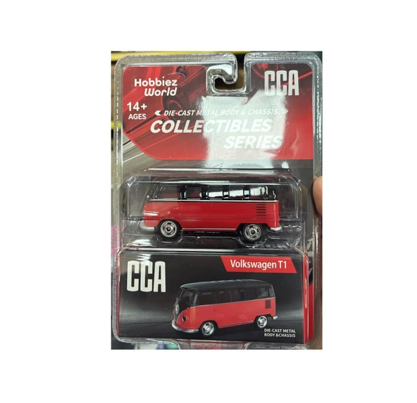 CCA Collectibles Series Volksvagen T1 Kırmızı-Siyah 1/64 Model Araba ürün görseli 1