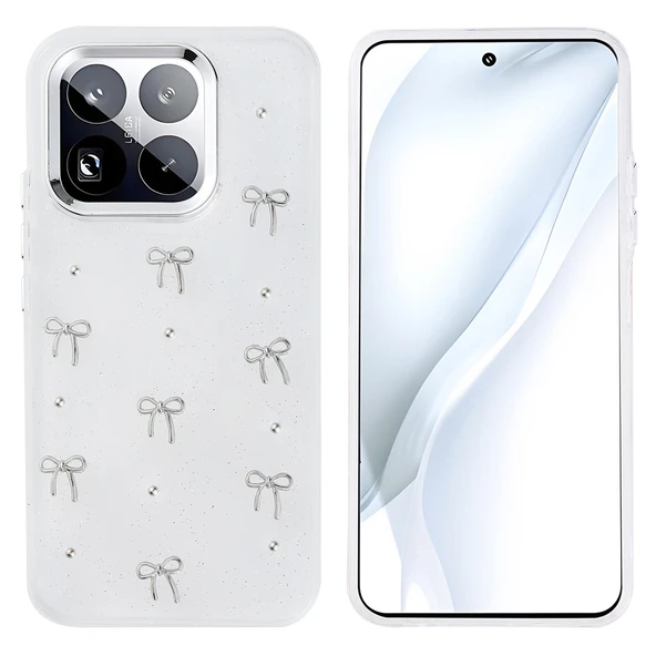 Xiaomi 15T Pro Kılıf Airbag Tasarımlı Simli Şeffaf Kutup Kapak ürün görseli 1