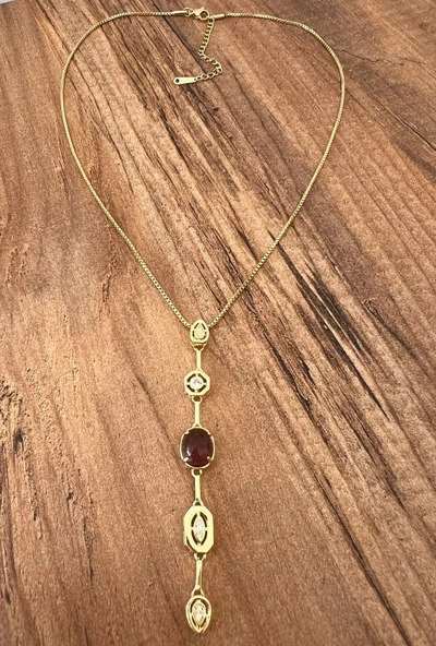 ÇELİK KOLYE YENİ SEZON UZUN KOLYE ÇELİK GOLD RENK KOLYE ürün görseli 1