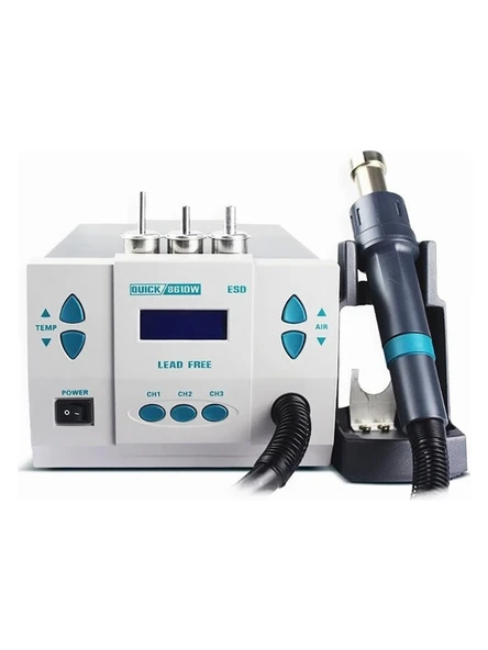 Quick 861DW Dijital SMD Lehimleme İstasyonu Akıllı Sıcak Hava 1000 W Dijital Rework Station ürün görseli 1