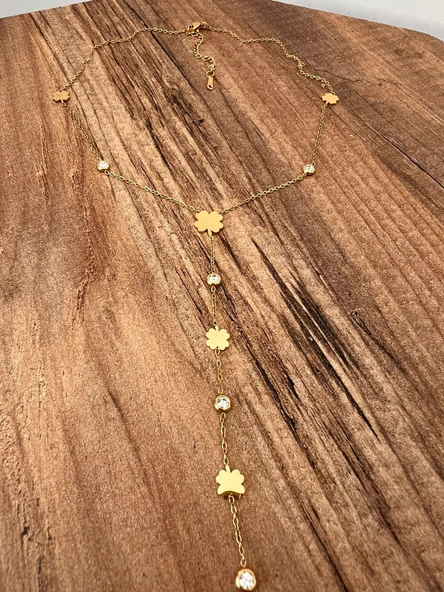 ÇELİK UZUN YENİ, MODEL KOLYE GOLD RENK ÇELİK KOLYE ürün görseli 1