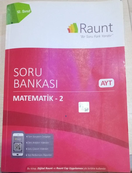 RAUNT 12.SINIF MATEMATİK SORU BANKASI  ( AYT ) 375 SAYFA ürün görseli 1