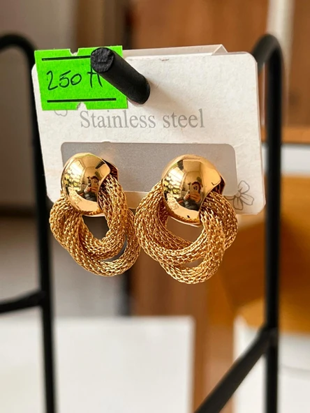 ÇELİK KÜPE KADIN GOLD RENK ÇELİK KÜPE ürün görseli 1