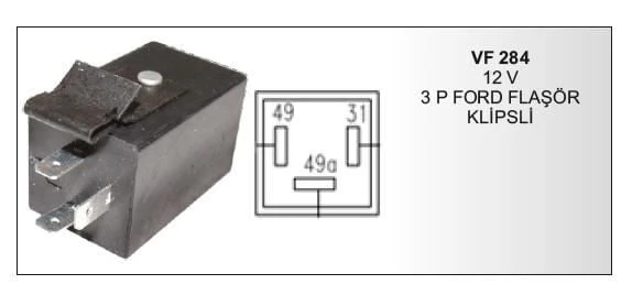 VERTEX FLAŞÖR 12V FORD (49 31 49A) FORD BMC OTOKAR ORJ.KLİPSLİ ürün görseli 1