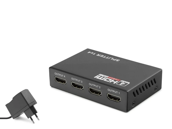 Hdmi Splitter 1080P 3D 1 In 4 Out - Siyah HDX1286 ürün görseli 1