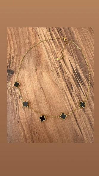 YONCA MODEL GOLD RENK ÇELİK KOLYE KADIN MODERN KOLYE - Resim 2