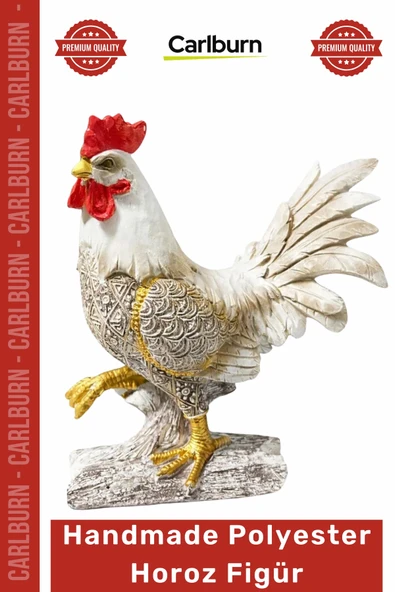 #Figür El İşçiliği Handmade Dokulu Dayanıklı Rustik Ofis Ev Dekor Özel Tasarım Polyester Horoz Figür ürün görseli 1