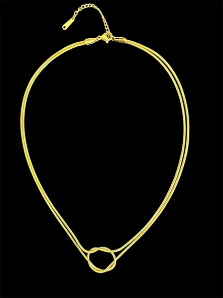 ÇELİK KOLYE ŞIK ZARİF 45 CM GOLD RENK ÇELİK KOLYE ürün görseli 1