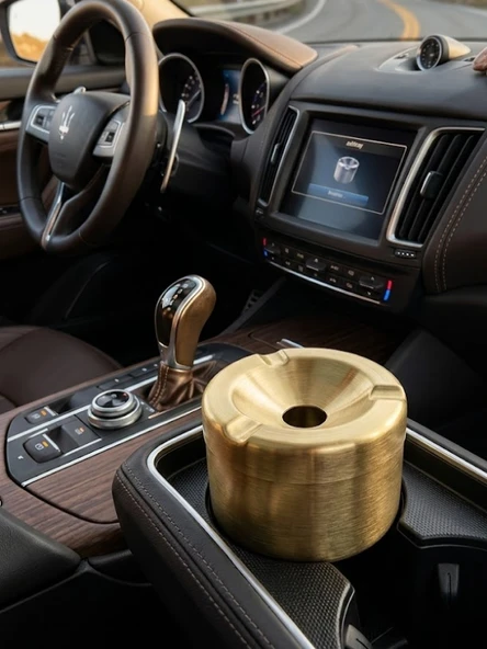 Mucit Home Araç İçi Gold Kapaklı Kokusuz Paslanmaz Metal Küllük – Modern ve Şık Tasarım ürün görseli 1
