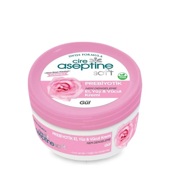 Cire Aseptine Soft Gül Özlü Nem Dengeleyici ve Besleyici Prebiyotikli Krem 200 ml ürün görseli 1