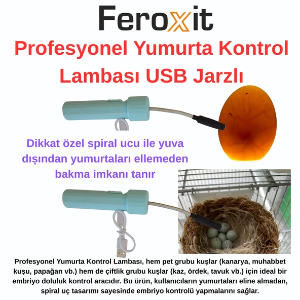 Yumurta Kontrol Cihazı  Embriyo Kontrol Lambası  Kanarya, Muhabbet, Tavuk, Kaz İçin  USB Şarjlı ürün görseli 1