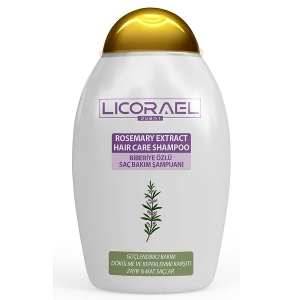 Licorael Dubai Rosemary Extract Haır Care Shampoo (Biberiye Özlü Saç Bakım Şampuanı) 400ML ürün görseli 1