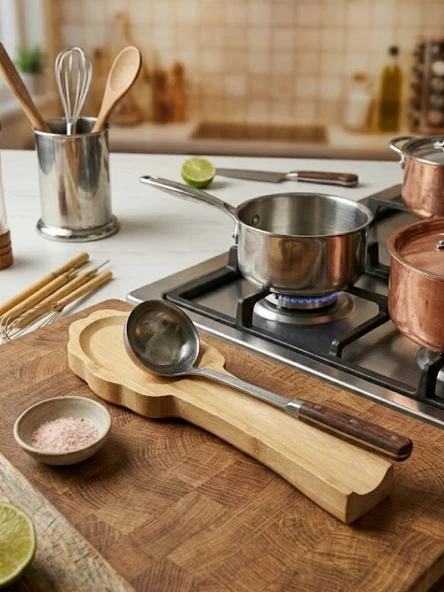 Mucit Home Bambu Çiçek Kaşık Altlığı / Kaşıklık ürün görseli 1