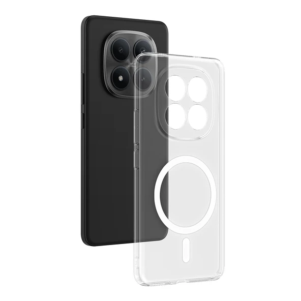 Redmi Note 15 Pro Kılıf Kamera Korumalı MagSafe Şarj Özellikli Lüx Şeffaf London Silikon Kapak ürün görseli 1
