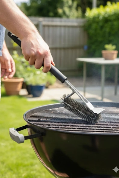 ® Mangal Izgara Temizleme Fırçası – Paslanmaz Çelik Telli, Uzun Saplı Grill Temizlik Aparatı M ürün görseli 1