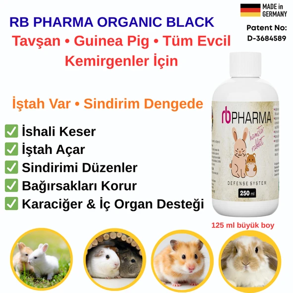 Hamster, Tavşan, Ginepig ve Benzeri Küçük Evcil Hayvanlar İçin Bağırsak Düzenleyici ve Koruyucu Sıvı Takviyesi 250 ml ürün görseli 1