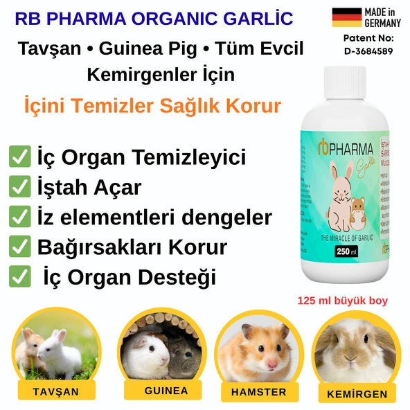 Kemirgenlere Özel Doğal Bağışıklık İçini Temizler Korur İştah Açıcı Vitamin 250 ML ürün görseli 1