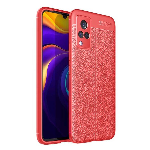 Vivo V21 Kılıf Deri Desenli Kamera Korumalı Silikon ürün görseli 1