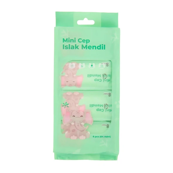 Mini Cep Islak Mendil Günlük Pratik 8'li Paket (5250) - Resim 3