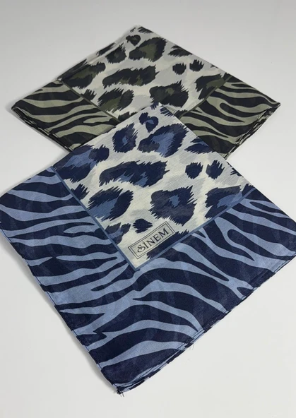 İndia Leopar Desen 2'li Sorti  Eşarp -6294 - Resim 5