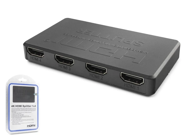 Hdmi Splitter 4K 1 In 4 Out + Usb Güç Kablosu - Siyah HDX1372 ürün görseli 1