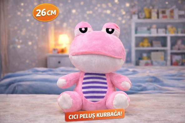 Peluş Kurbağa 26 CM Yumuşacık Sevimli Oyuncak ürün görseli 1