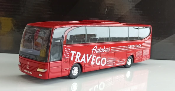 Dianomi 1:64 ölçek/ Mercedes Benz Travego yolcu otobüsü metal - Resim 3