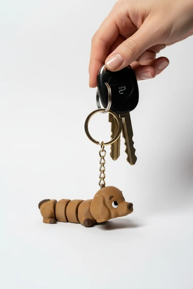 Sevimli Köpek Figürlü Hareketli Anahtarlık - Resim 3