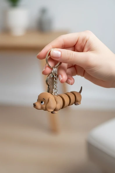 Sevimli Köpek Figürlü Hareketli Anahtarlık ürün görseli 1