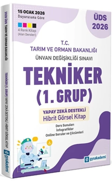 2026 ÜDS T.C. Tarım ve Orman Bakanlığı Tekniker 1. Grup Yapay Zeka Destekli Hibrit Kitap GYSAkademi ürün görseli 1
