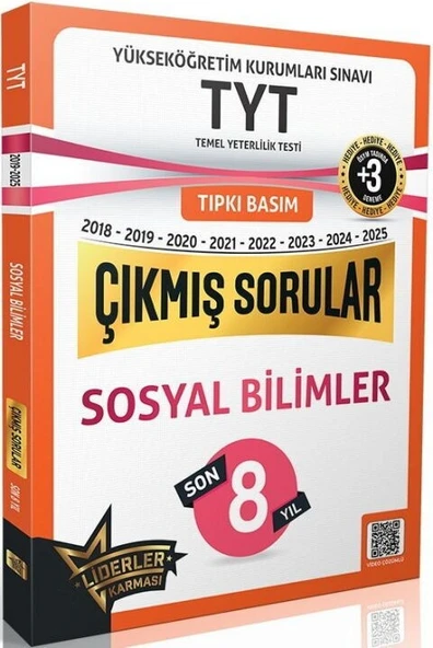 TYT Sosyal Bilimler Son 8 Yıl Çıkmış Sorular 2018 2025 Liderler Karması ürün görseli 1