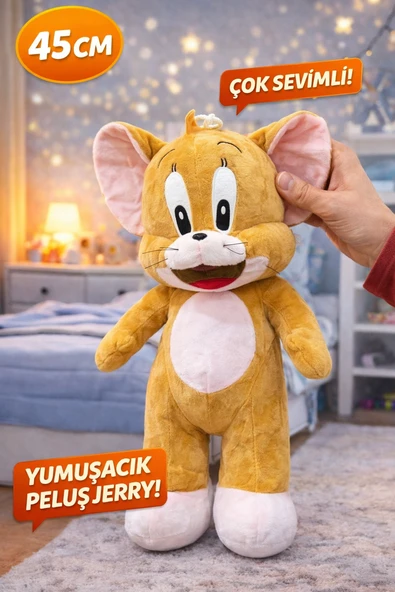 Peluş Jerry 45 CM  Yumuşacık Sevimli Çizgi Karakter Oyuncak ürün görseli 1