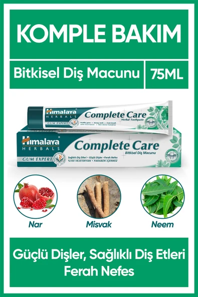 Himalaya Since 1930 Komple Bakım Bitkisel Diş Macunu, Florürlü, Parabensiz, Vejeteryan, Güçlü Dişler, 75 ml ürün görseli 1