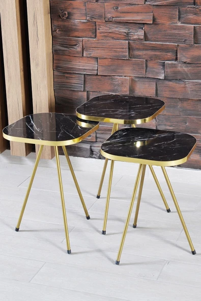 Zigon Sehpa 34*34 Altın Bendir - Resim 3