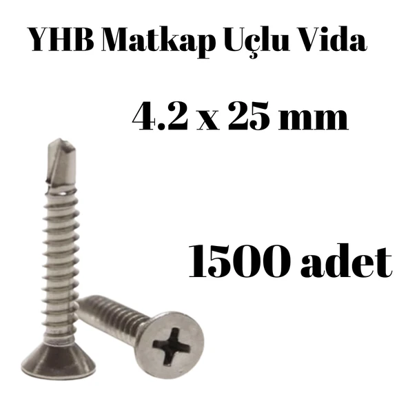 Matkap Uçlu Vida YHB 4.2x25 mm 1500'lü Paket ürün görseli 1
