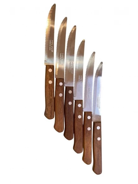 Esonez MRB ART914 Ahşap Saplı Et Bıçağı 6'lı ürün görseli 1