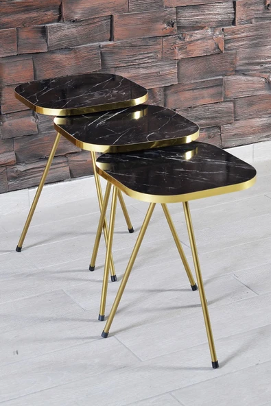 Zigon Sehpa 34*34 Altın Bendir - Resim 5
