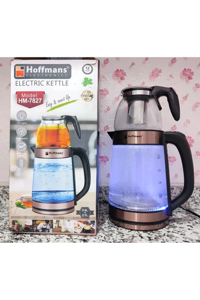 HOSFMAN Hosfman S -13 Alman Kalitesi Elektrik Tasarruflu Hoffmans Cam Kettle Ve Su Isıtıcısı ürün görseli 1