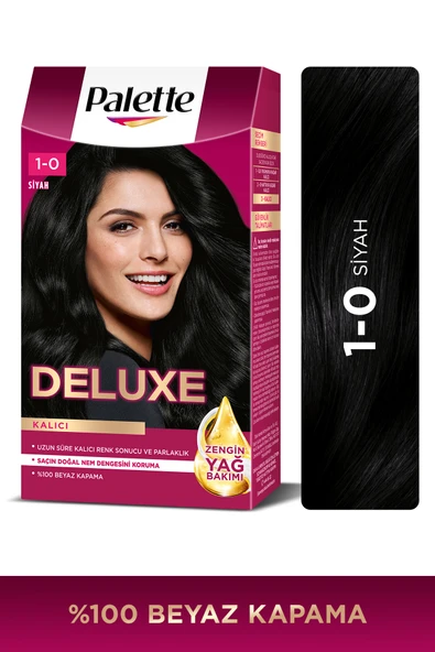 Palette Deluxe 1-0 Siyah Zengin Yağ Bakımı Kit Saç Boyası Bakım Maskesi ürün görseli 1